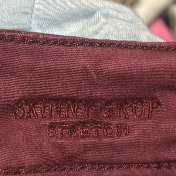 American Eagle Outfitters Maroon Pants Skinny Cropped Stretch Pants Burgundy 6 - Picture 10 of 10